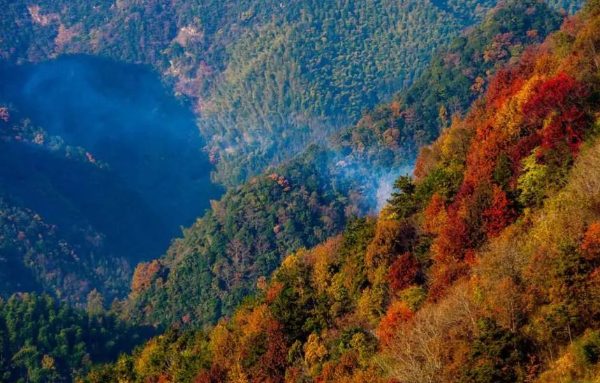 云缠山,溪映秋 —— 太湖源初秋印象(图1) 太湖源秋景